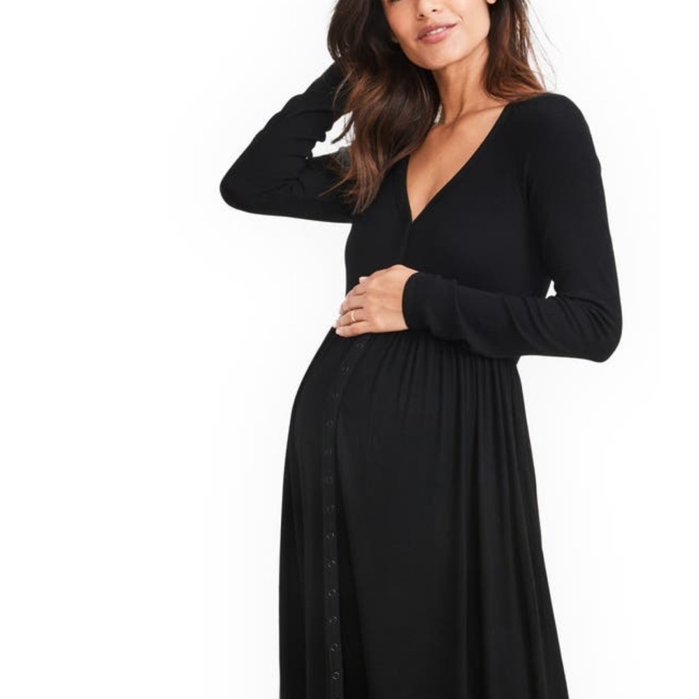 HATCH softest rib nursing maternity dress